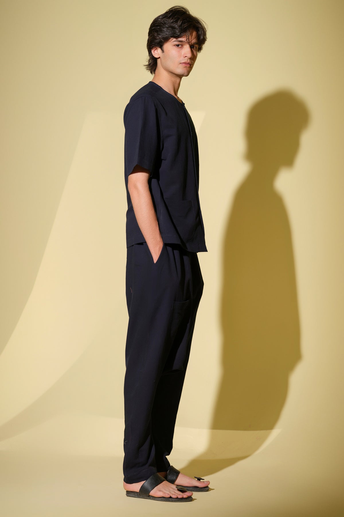 Indigo Collar Shirt & Trousers