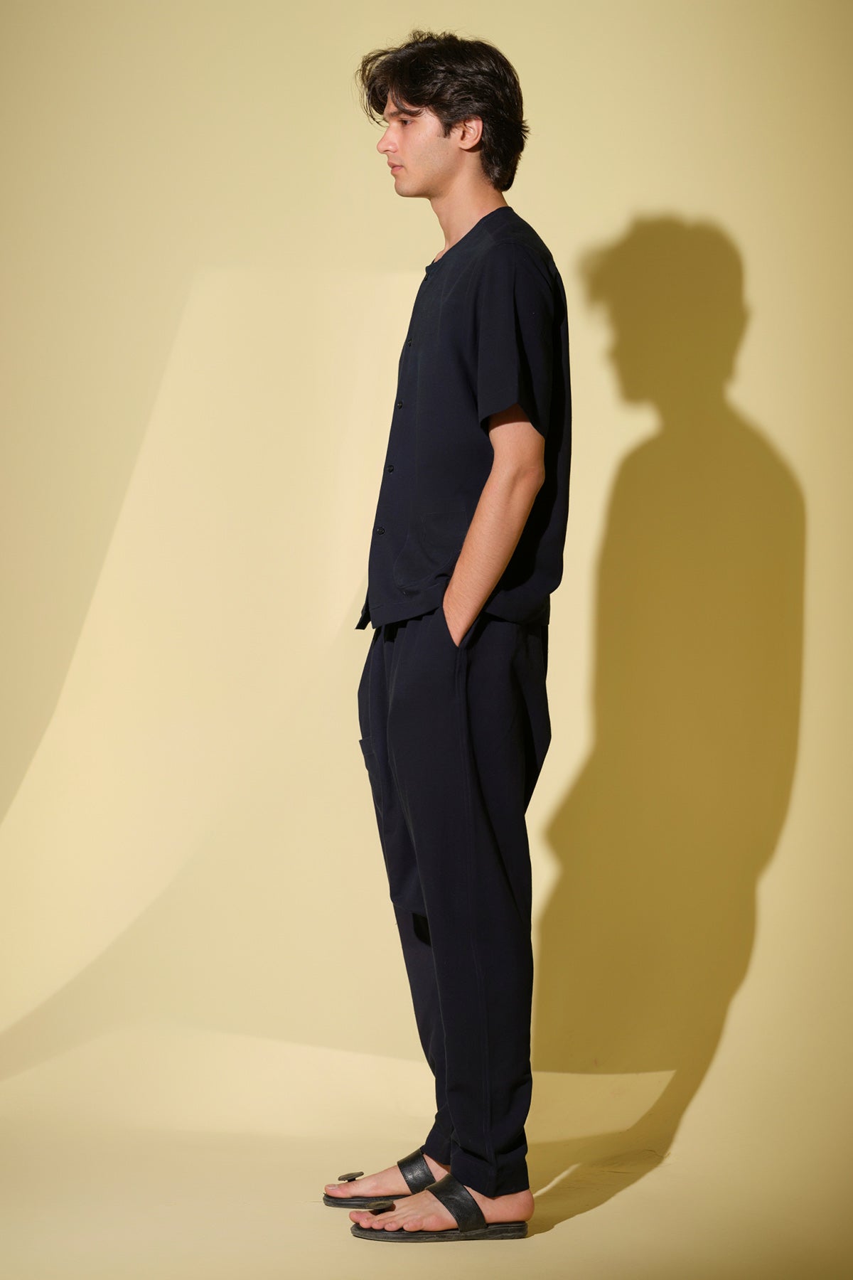 Indigo Collar Shirt & Trousers