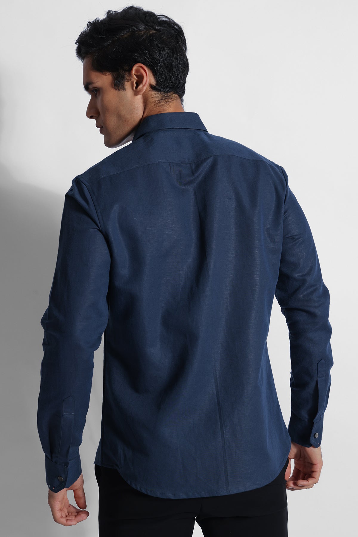 Indigo Cotton Thread Work Shirt