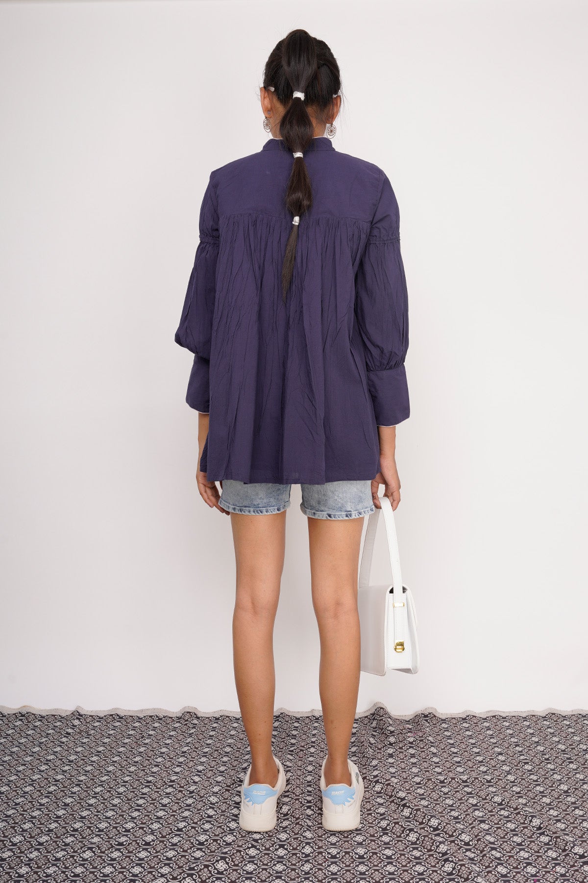 Indigo Full Sleeves Balloon Top