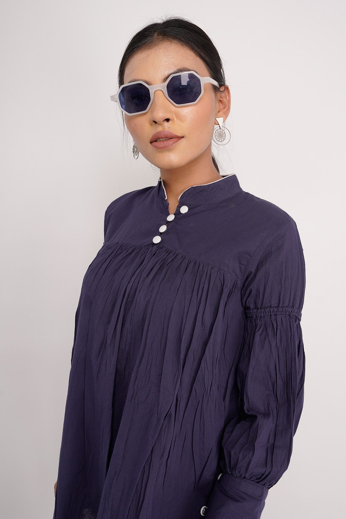 Indigo Full Sleeves Balloon Top