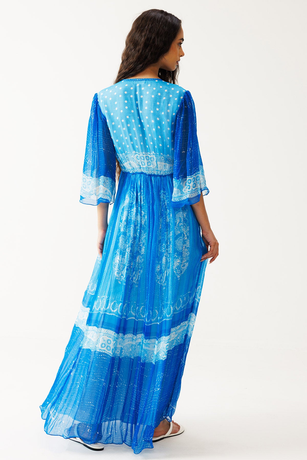 Indigo Paisley Print Maxi Dress