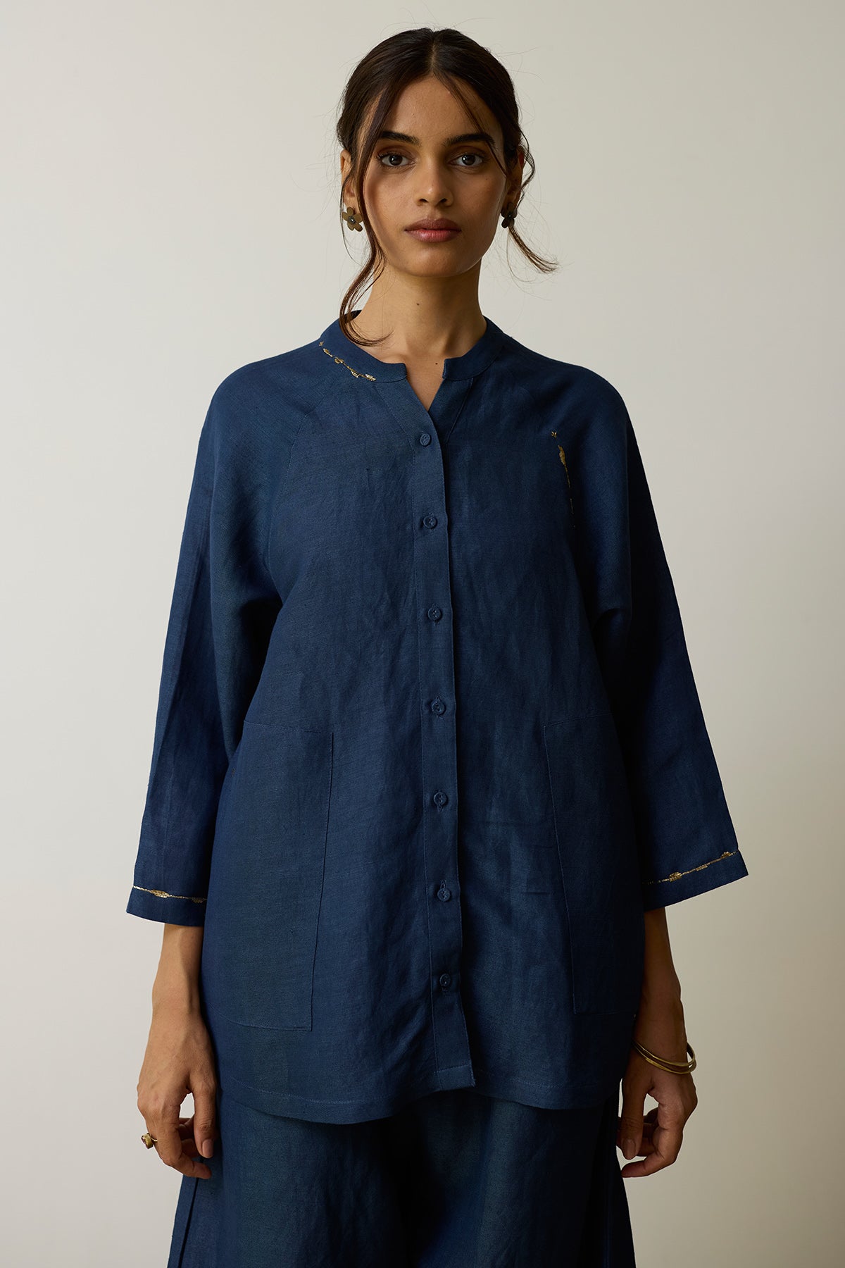 Indigo Pure Linen Co-ord Set