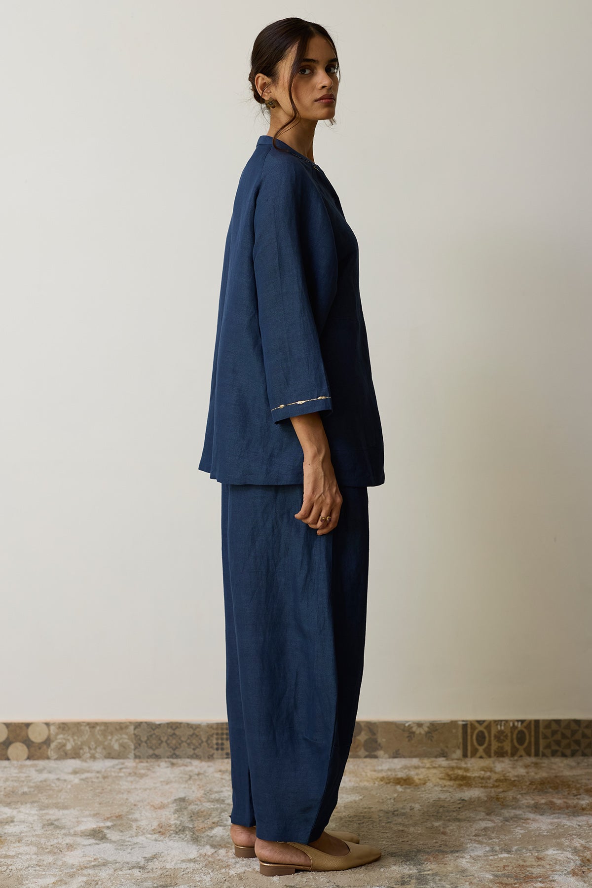 Indigo Pure Linen Co-ord Set