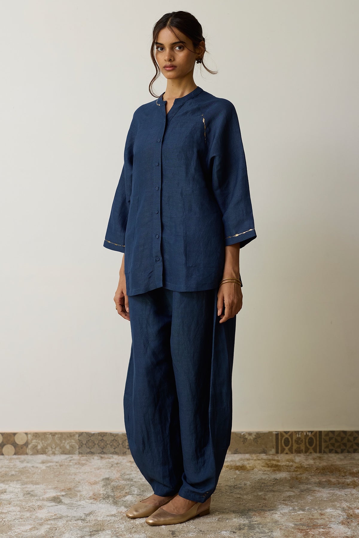 Indigo Pure Linen Co-ord Set