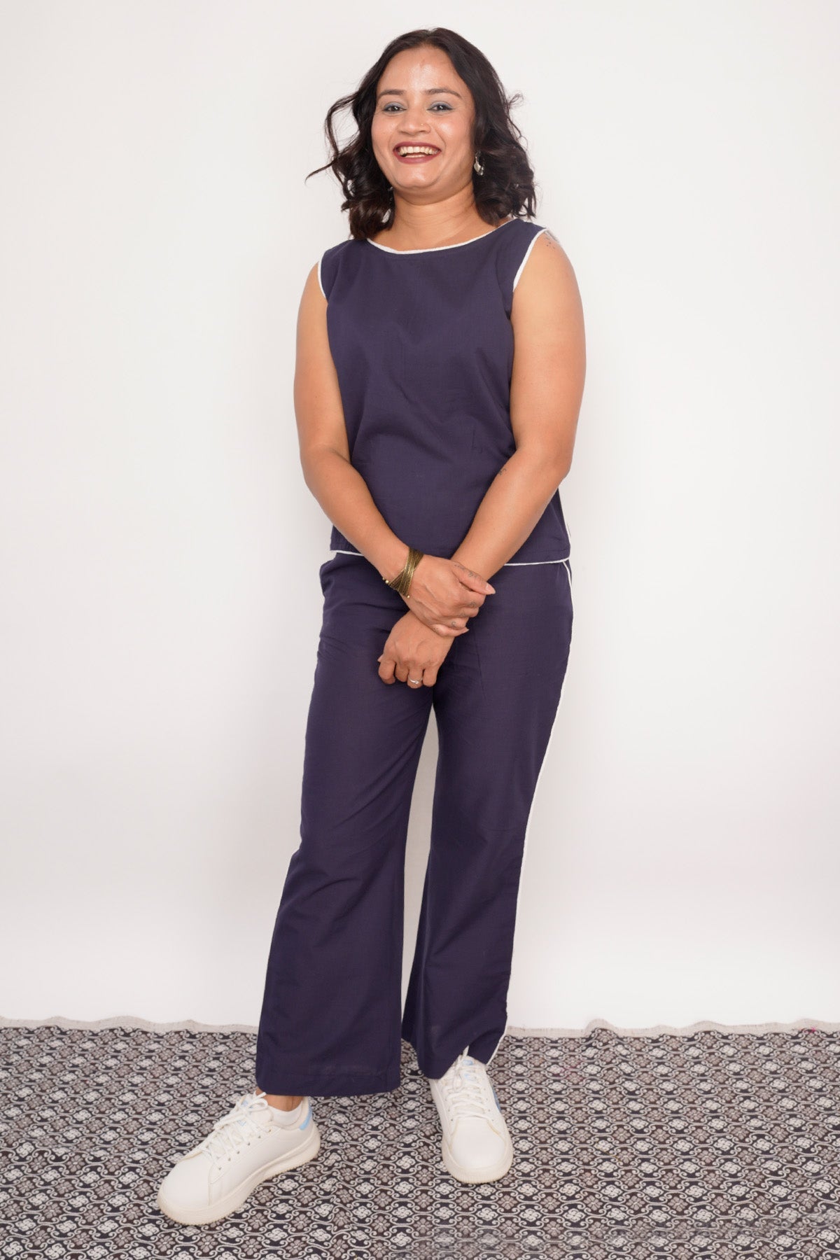 Buy Indigo Sleeveless Top & Pants by Charu Bhaskar for women online at ScrollnShops