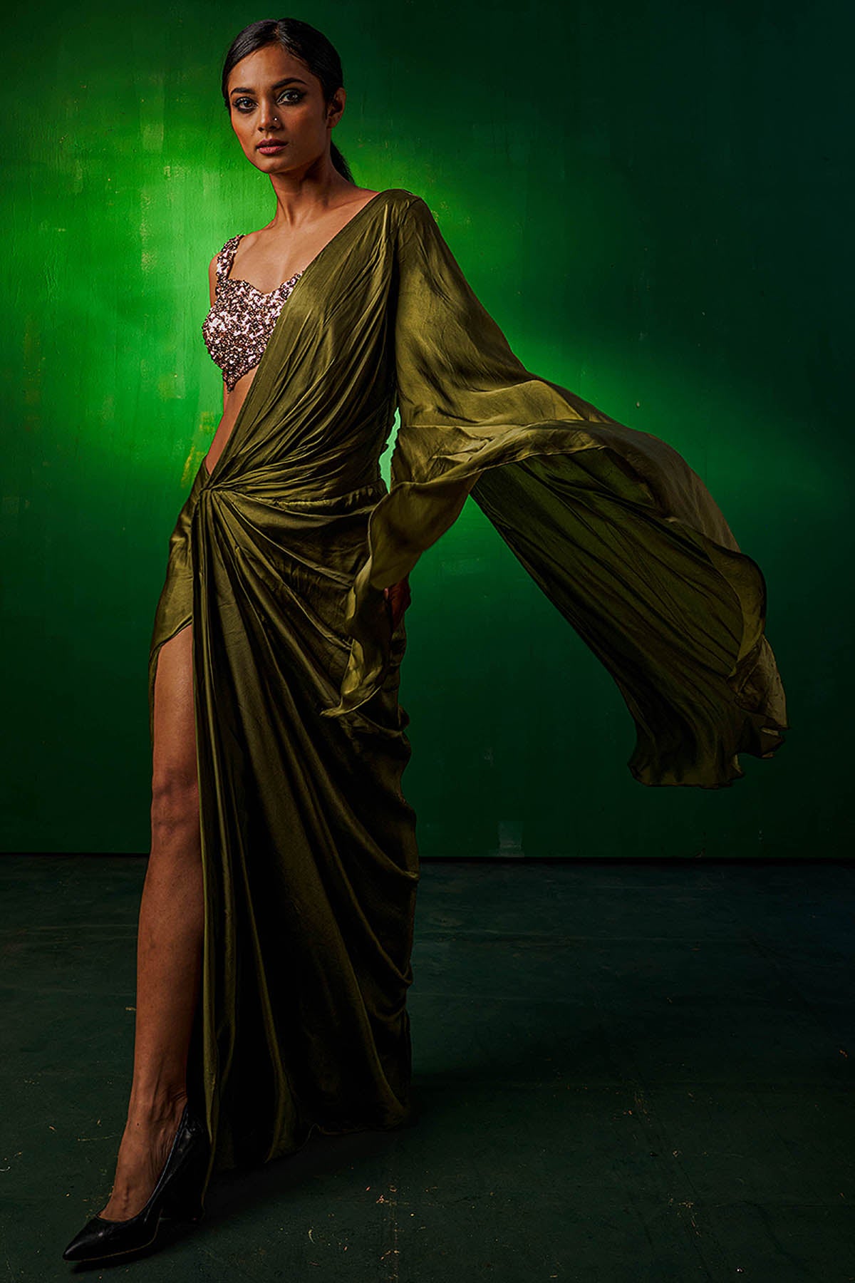 Indo Western Wrap Saree & Blouse