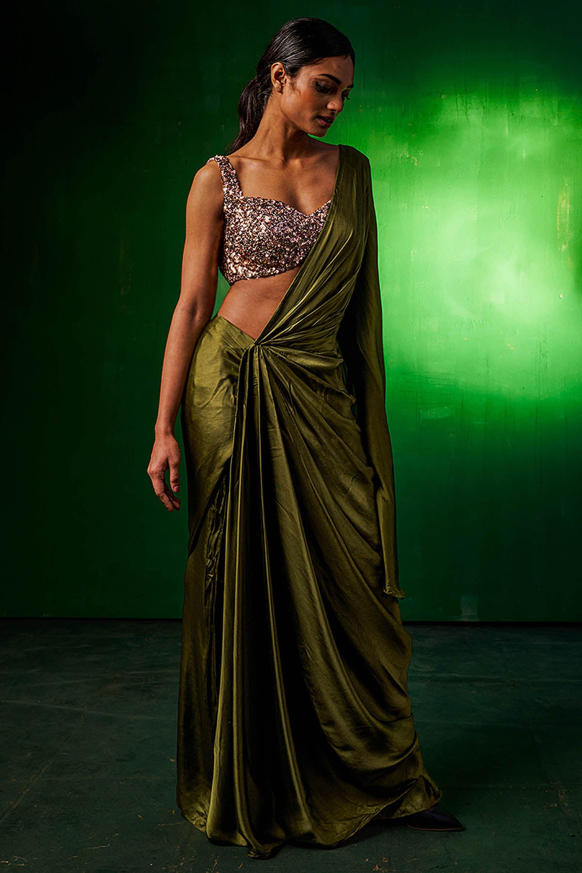 Indo Western Wrap Saree & Blouse