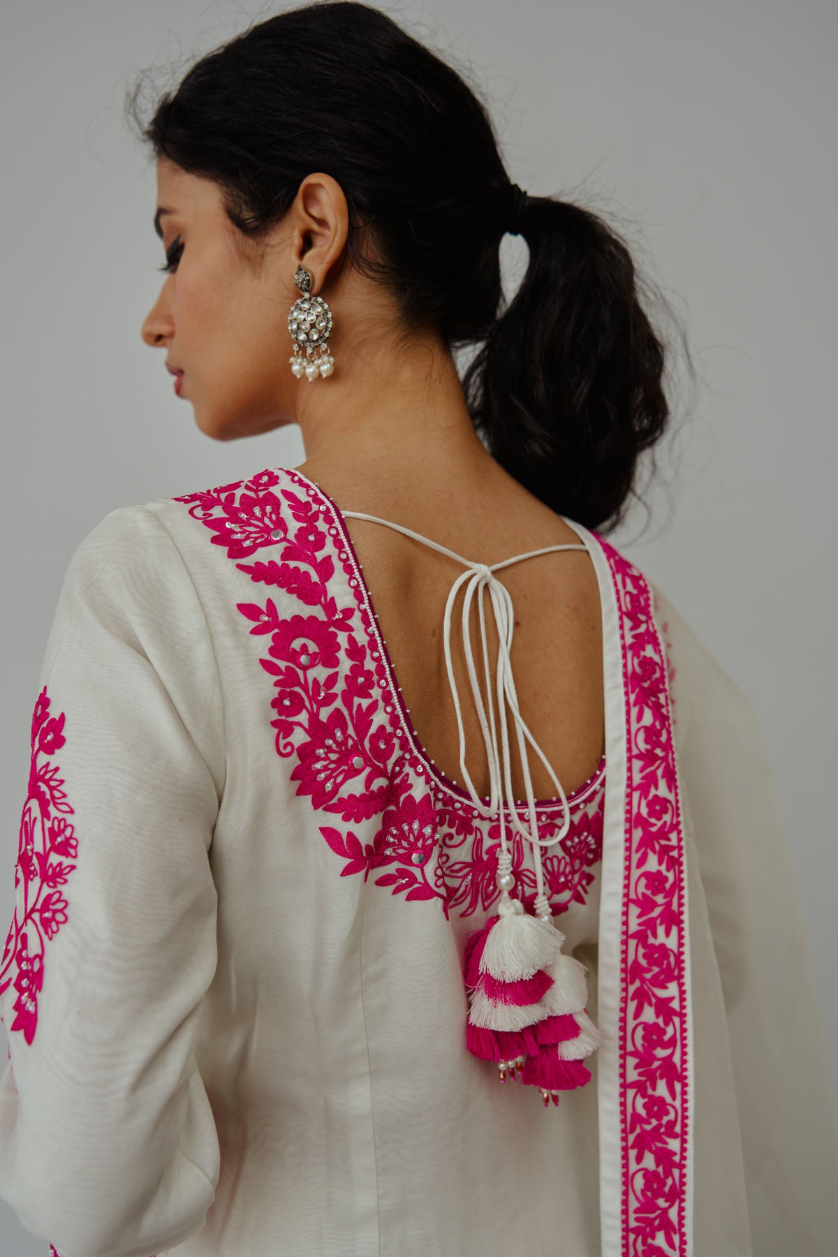 Ivory Aari Handwork Kurta Set