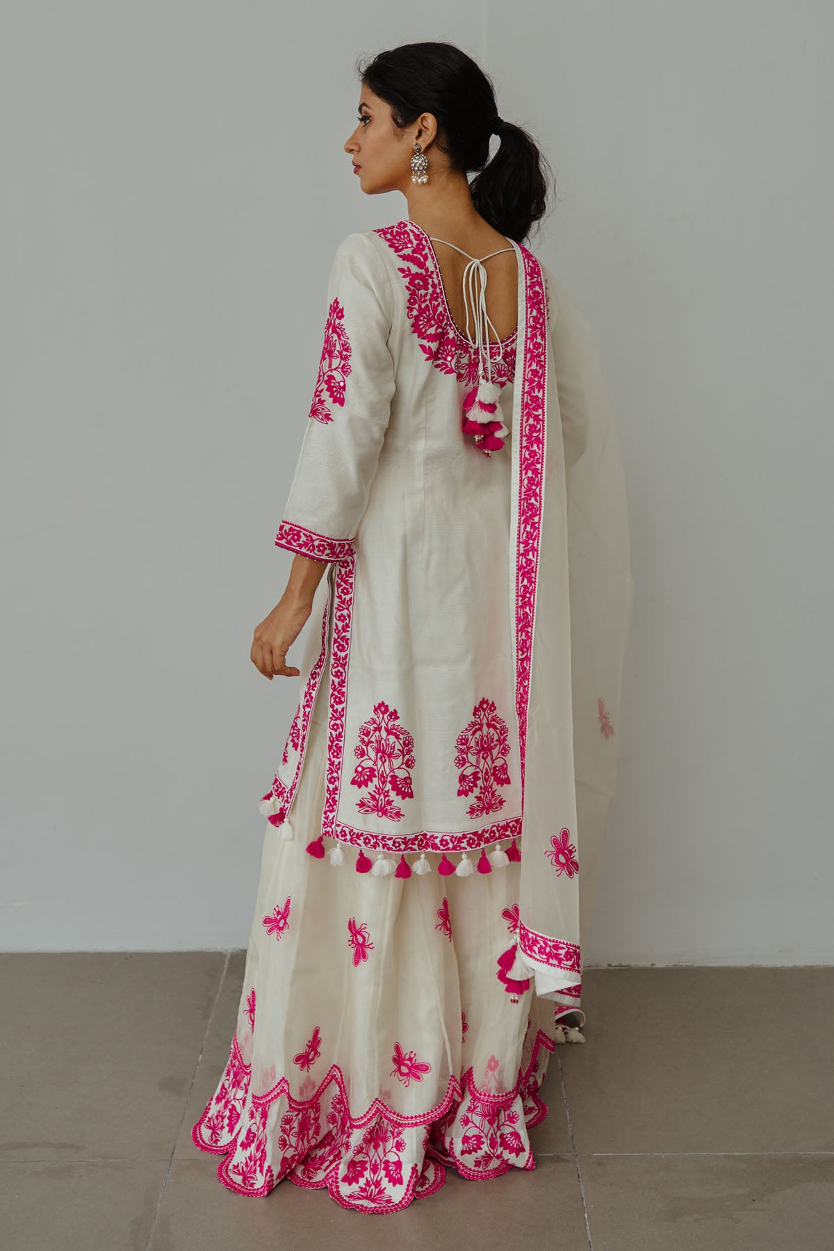 Ivory Aari Handwork Kurta Set