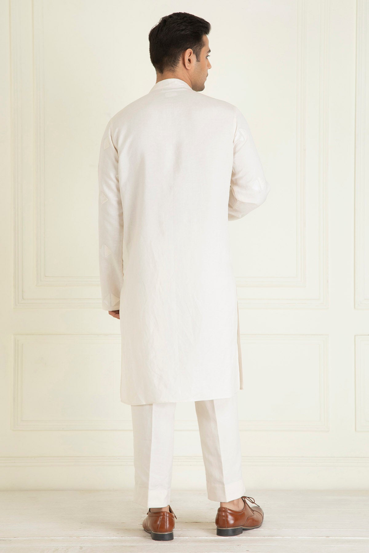 Ivory Cotton Linen Kurta Set