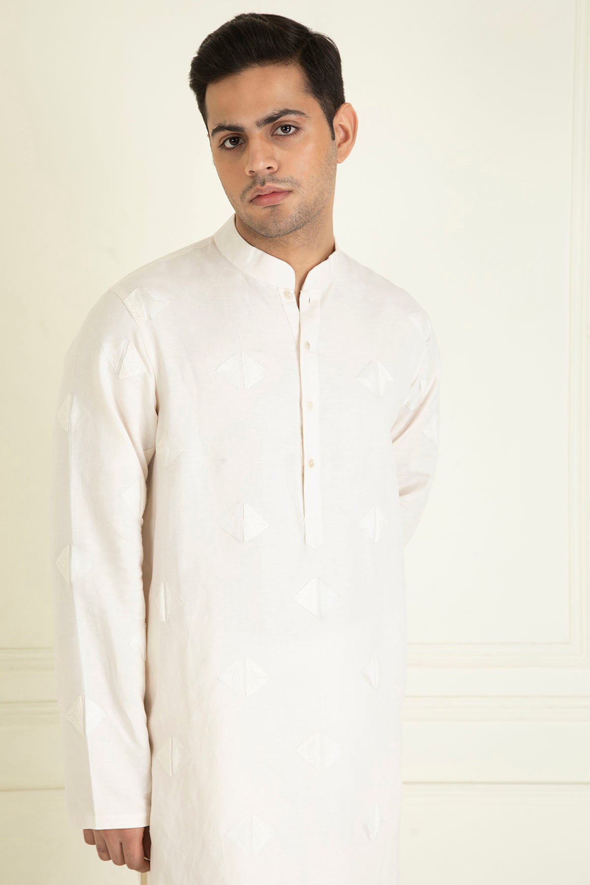 Ivory Cotton Linen Kurta Set