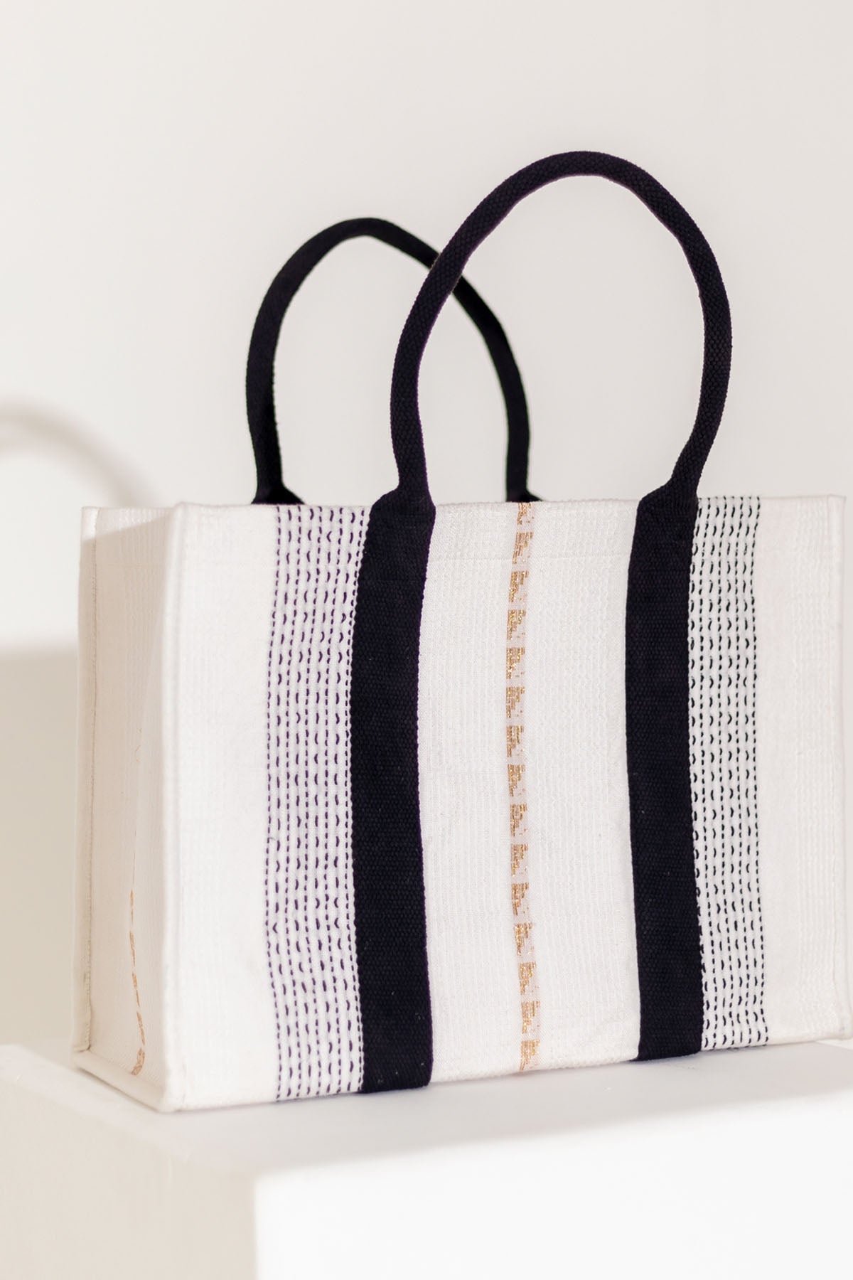 Ivory Cotton Tote Handbag