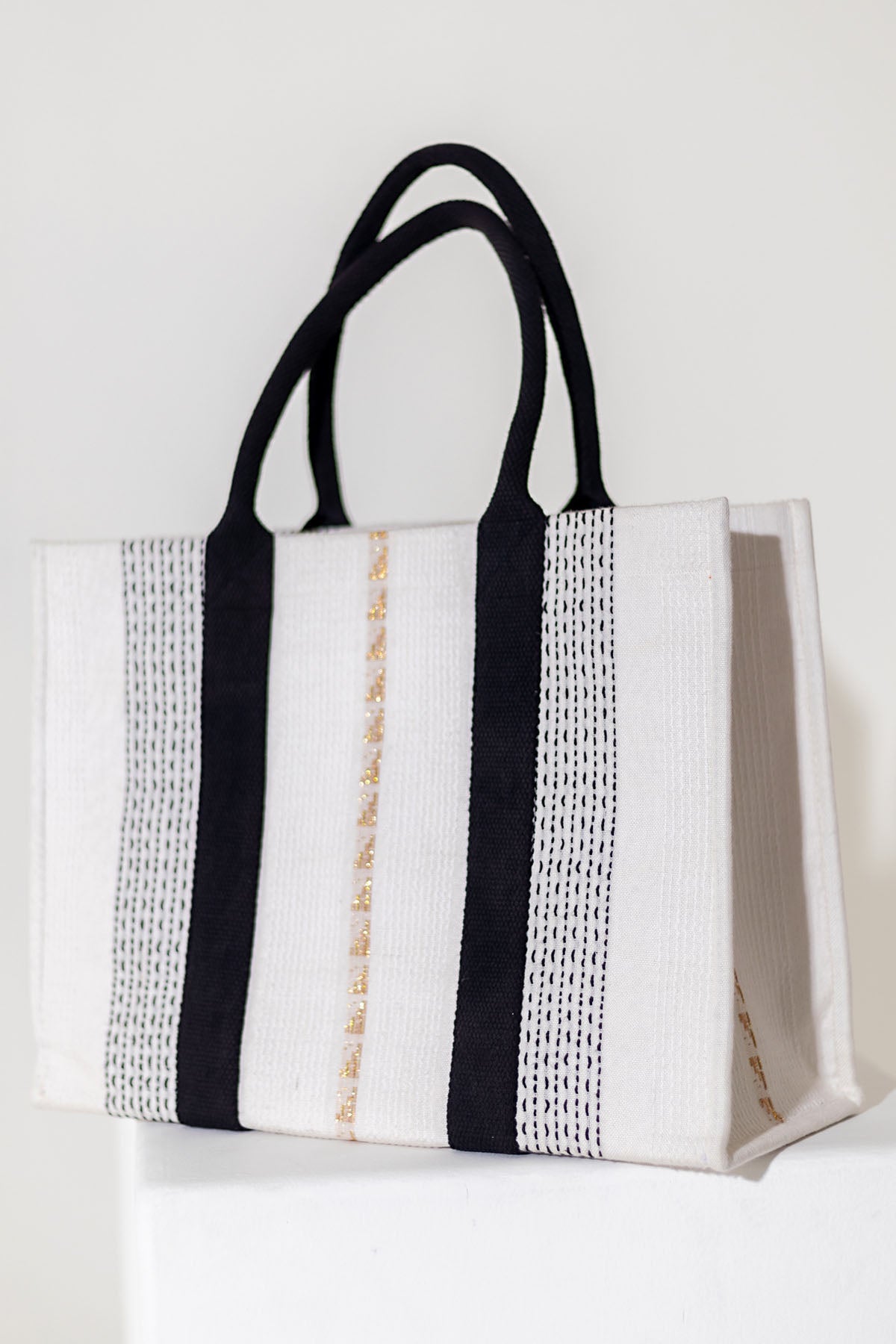 Ivory Cotton Tote Handbag
