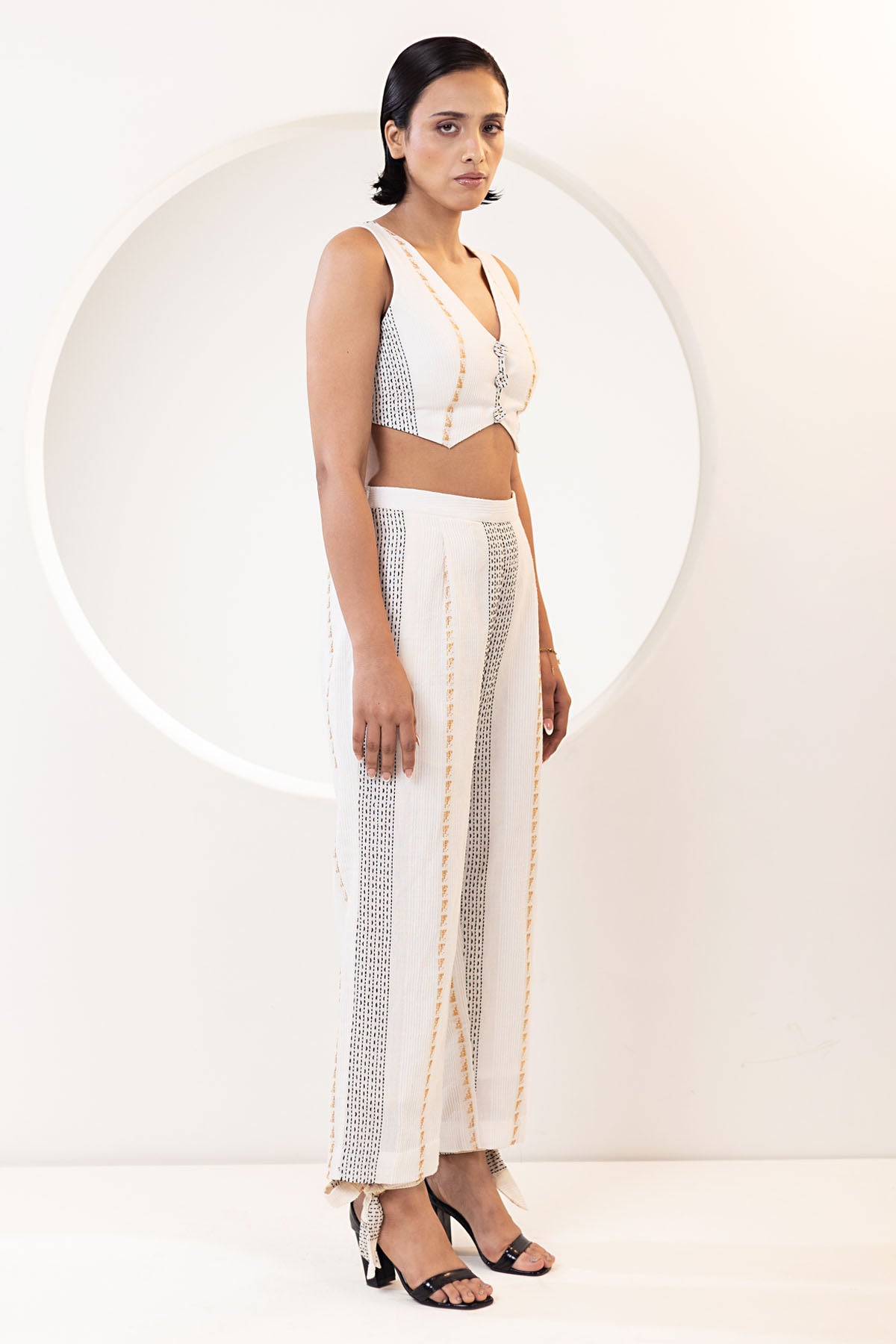 Ivory Cotton Waist Coat & Pants