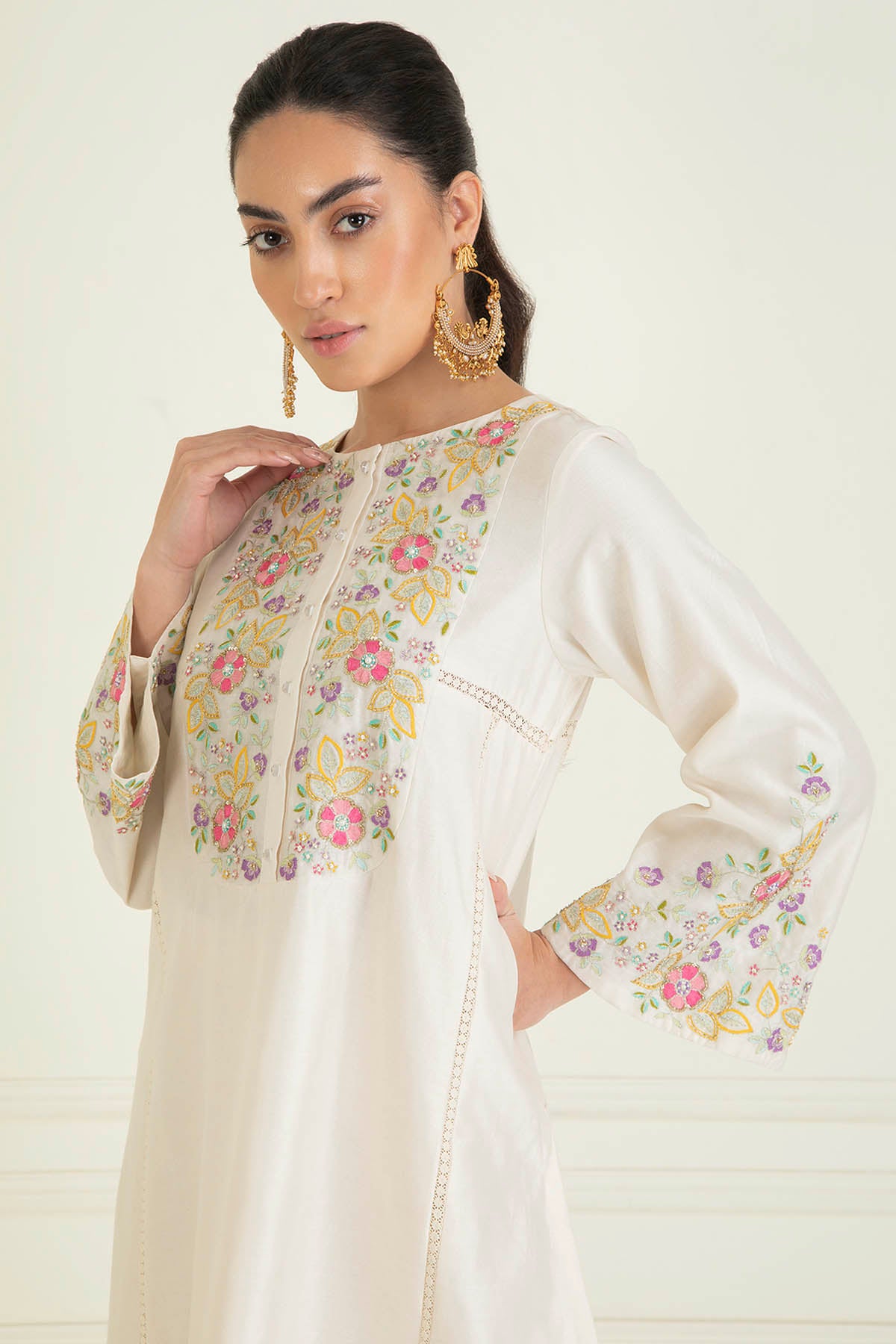 Ivory Embellished Kurta Set