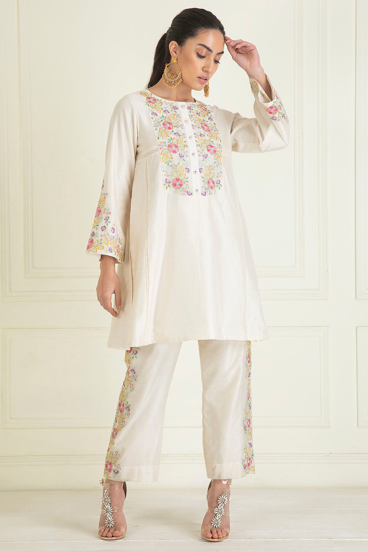 Ivory Embellished Kurta Set