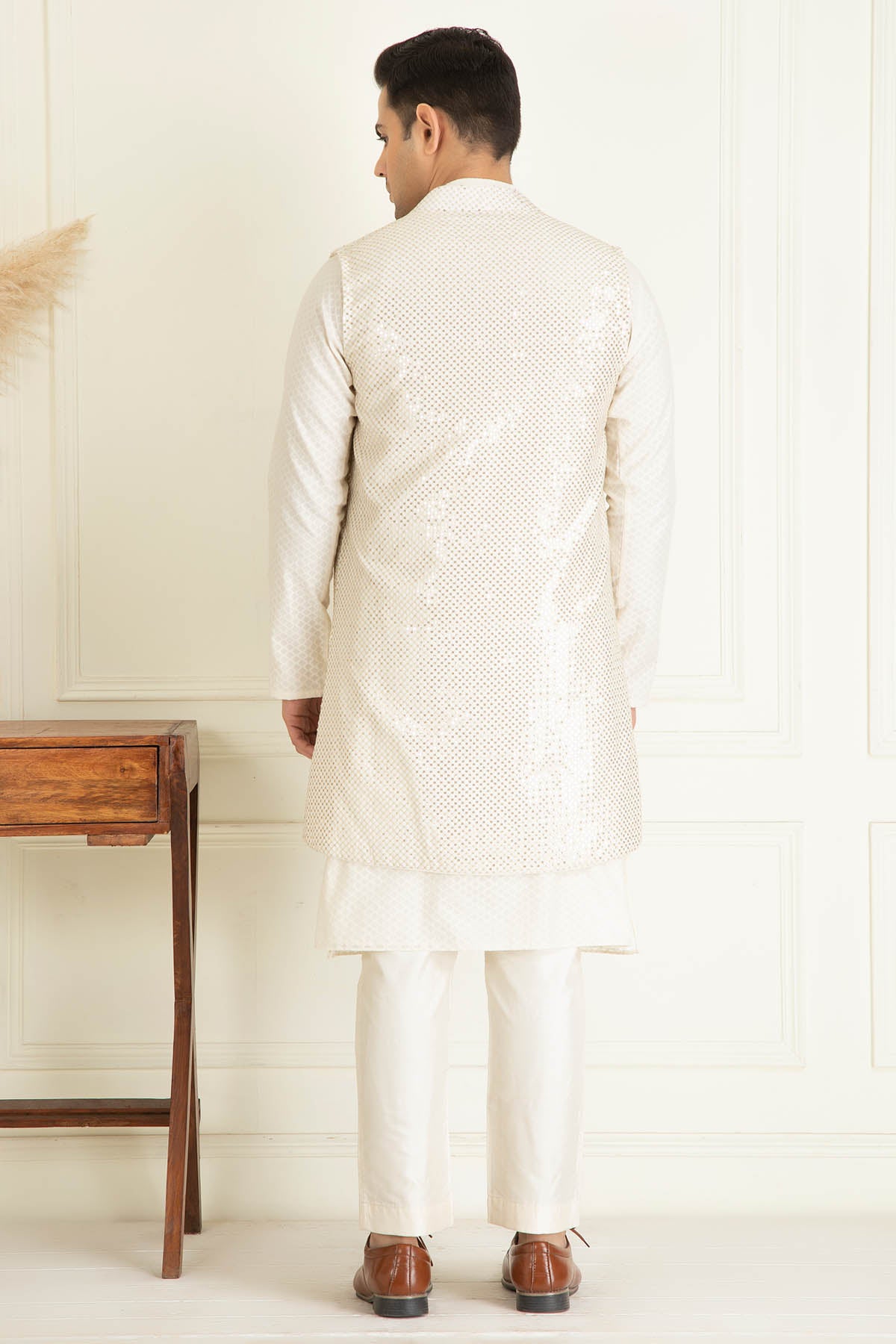 Ivory Embroidered Jacket Set