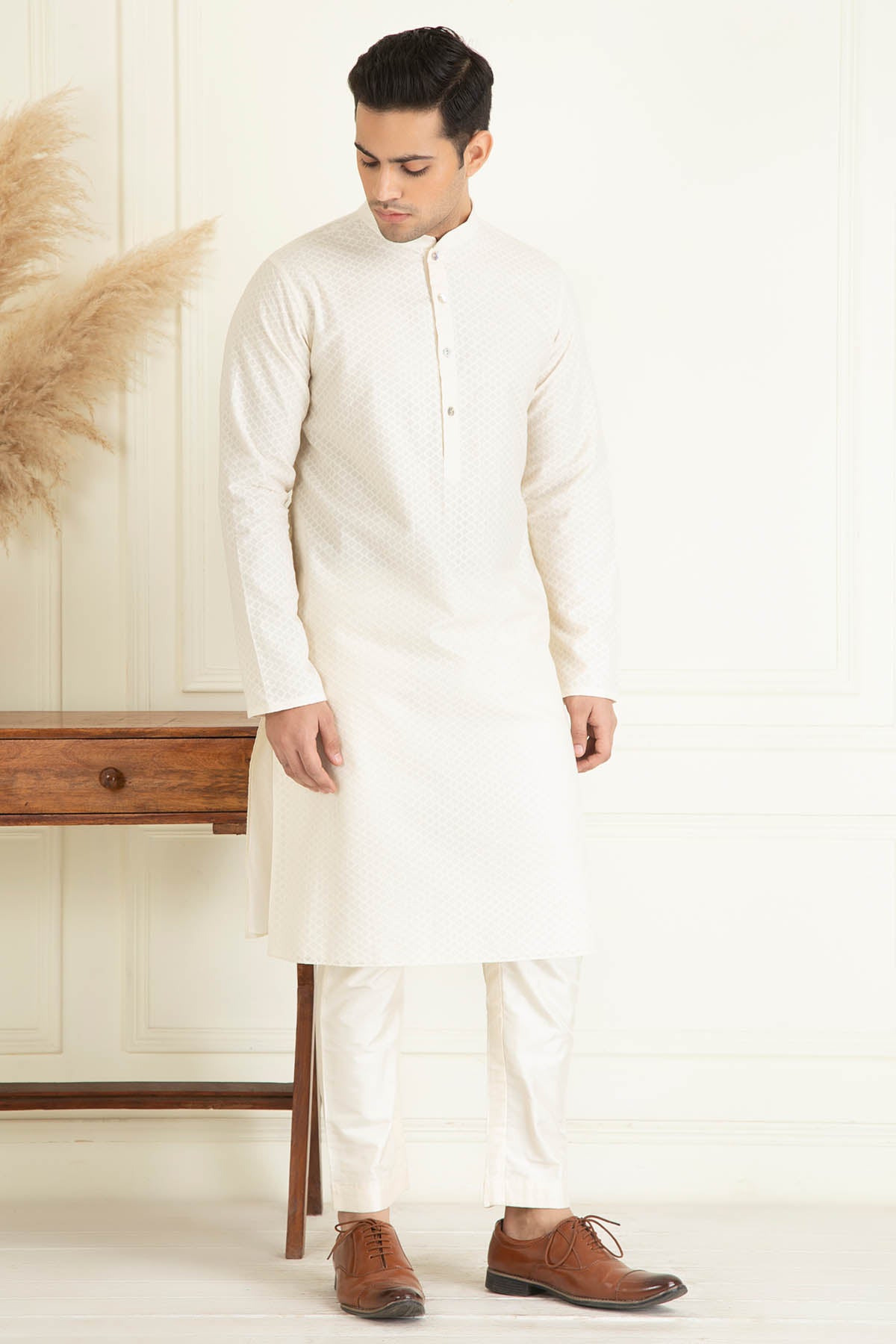 Ivory Embroidered Jacket Set