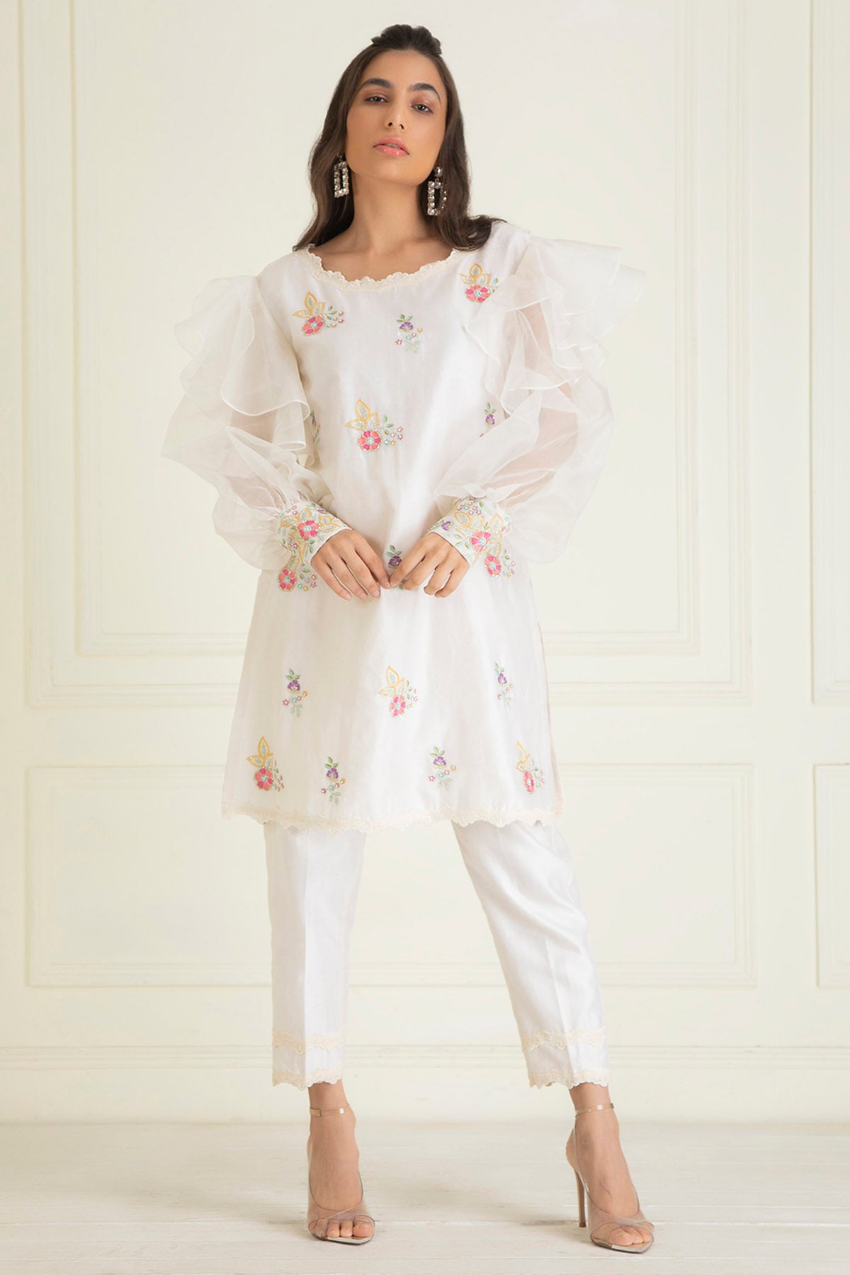 Ivory Embroidered Kurta Set