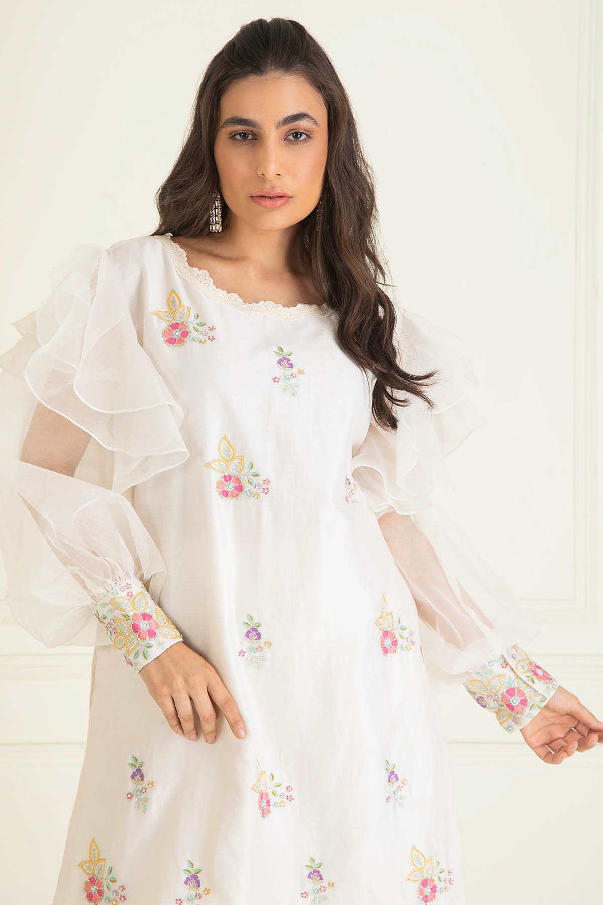 Ivory Embroidered Kurta Set