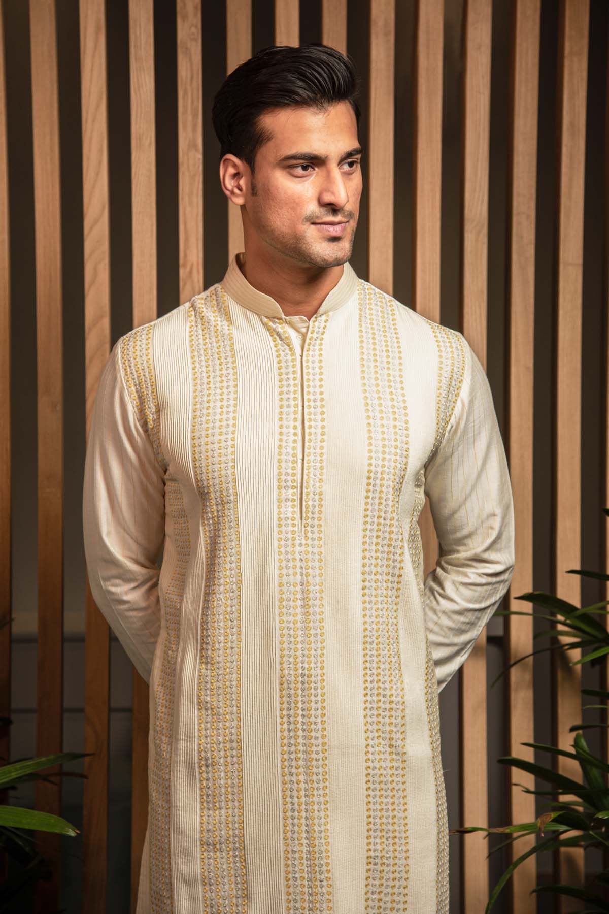 Ivory Cotton Silk Kurta Set