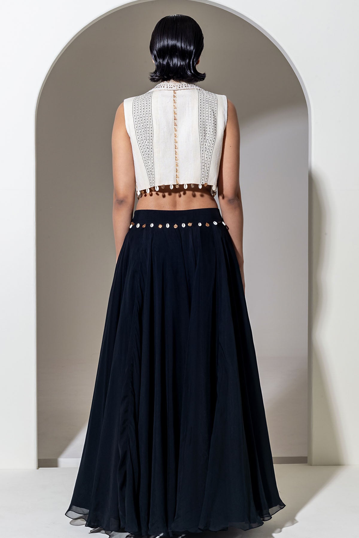 Ivory Lapel Collar Cotton Jacket