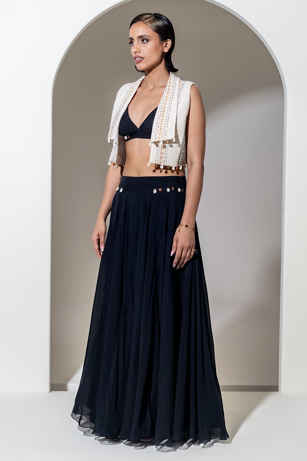 Ivory Lapel Collar Cotton Jacket