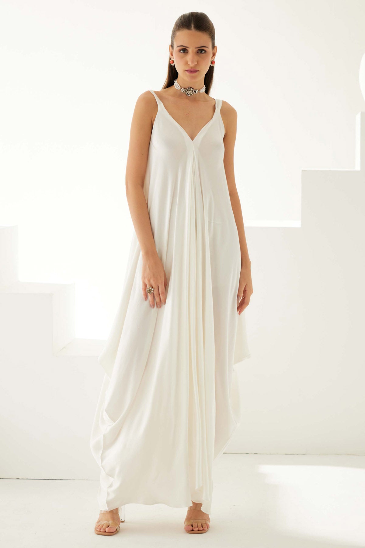 Ivory Modal Asymmetric Dress