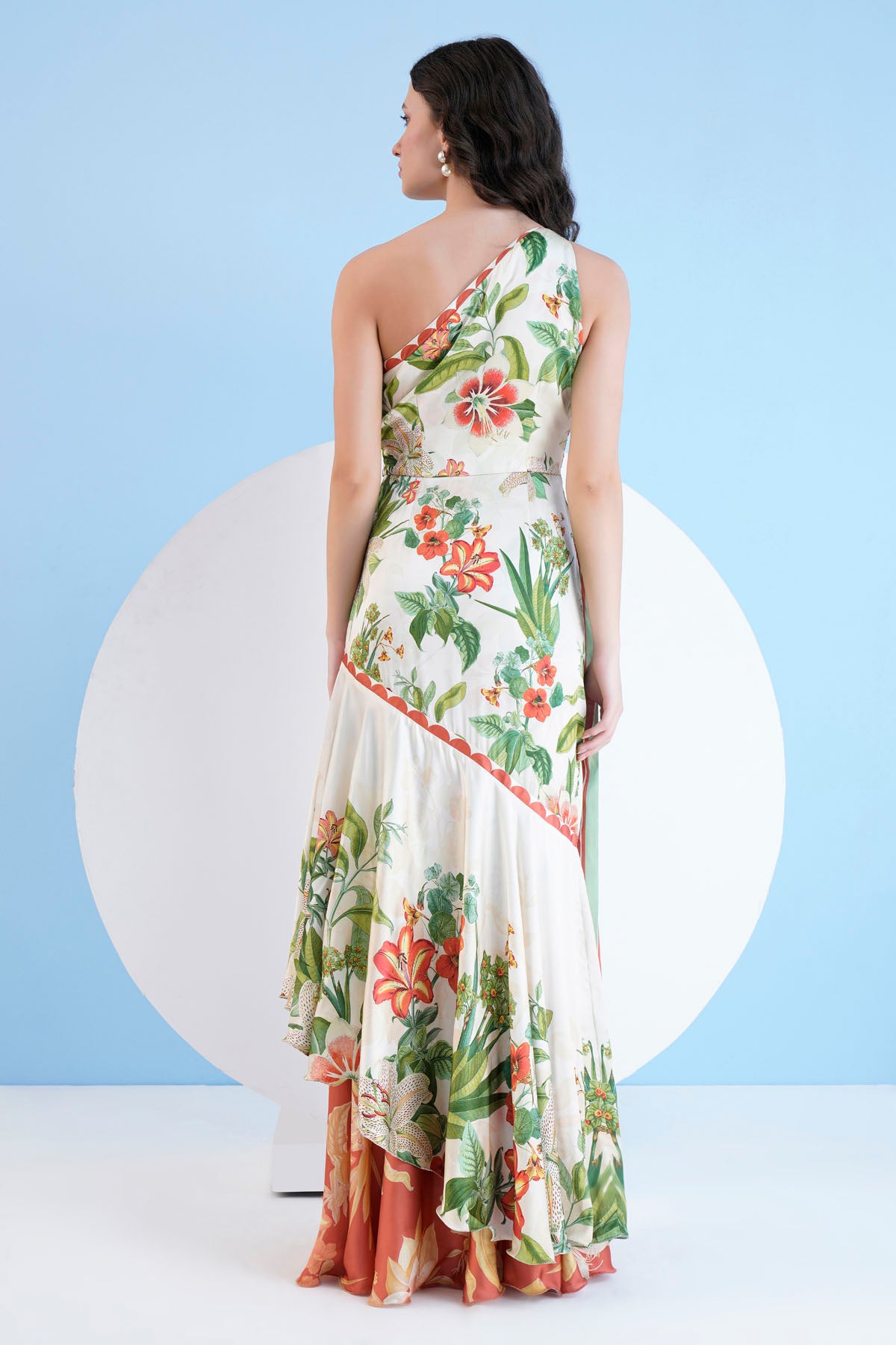 Ivory One Shoulder Tiered Dress