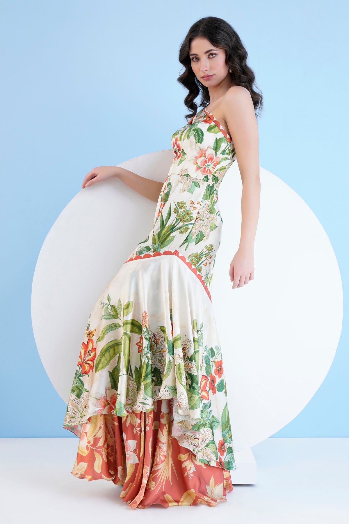 Ivory One Shoulder Tiered Dress