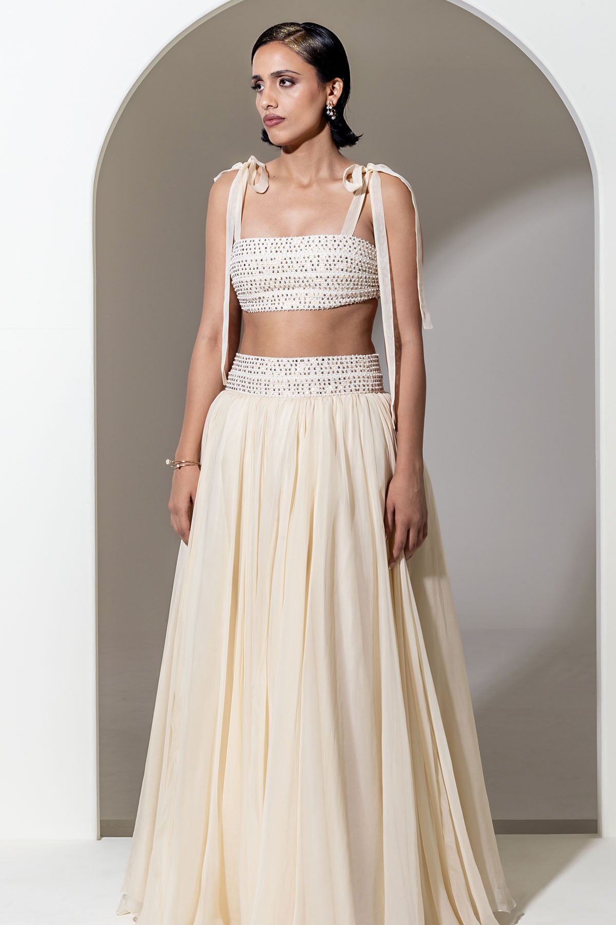 Ivory Organza Skirt & Bralette