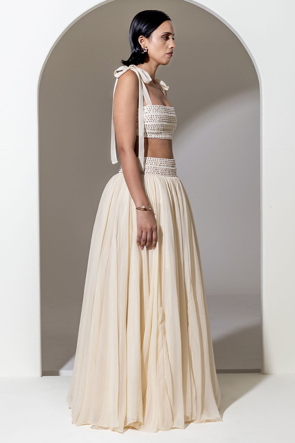 Ivory Organza Skirt & Bralette