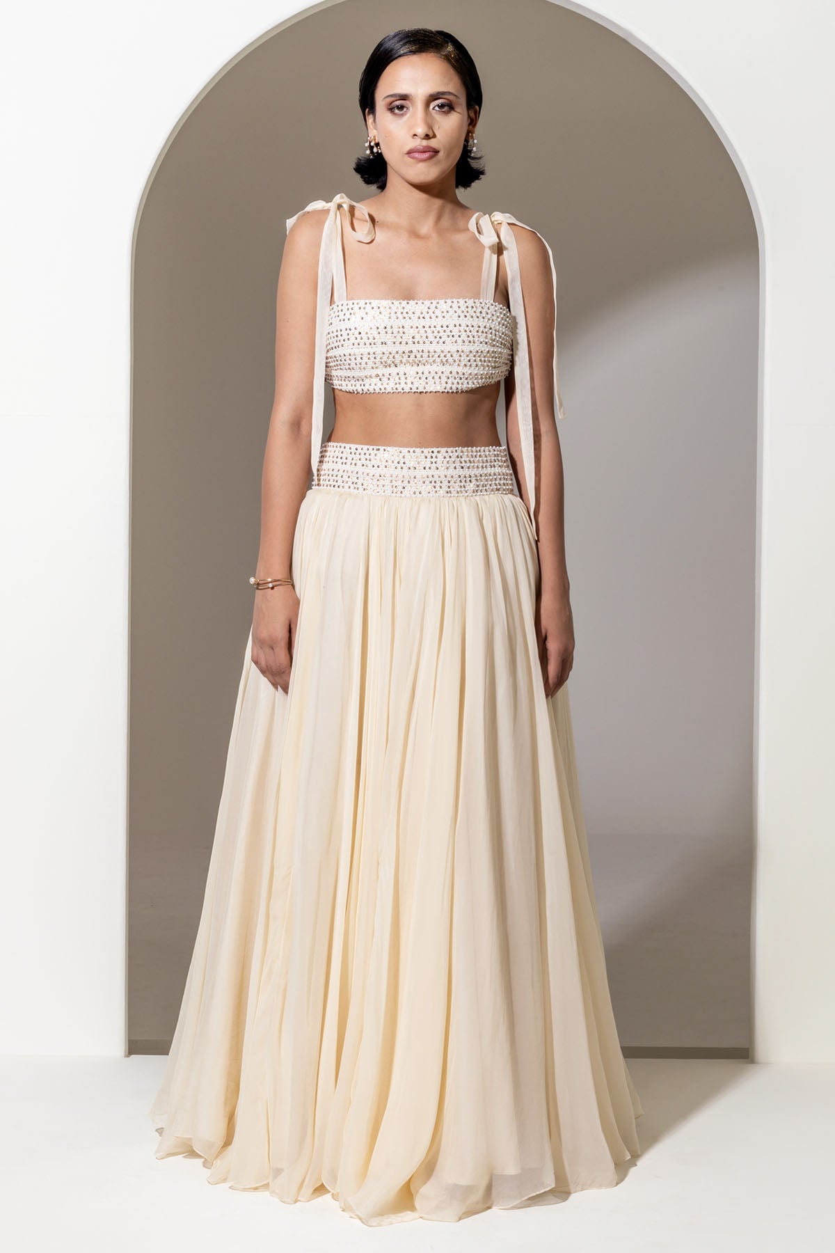 Ivory Organza Skirt & Bralette