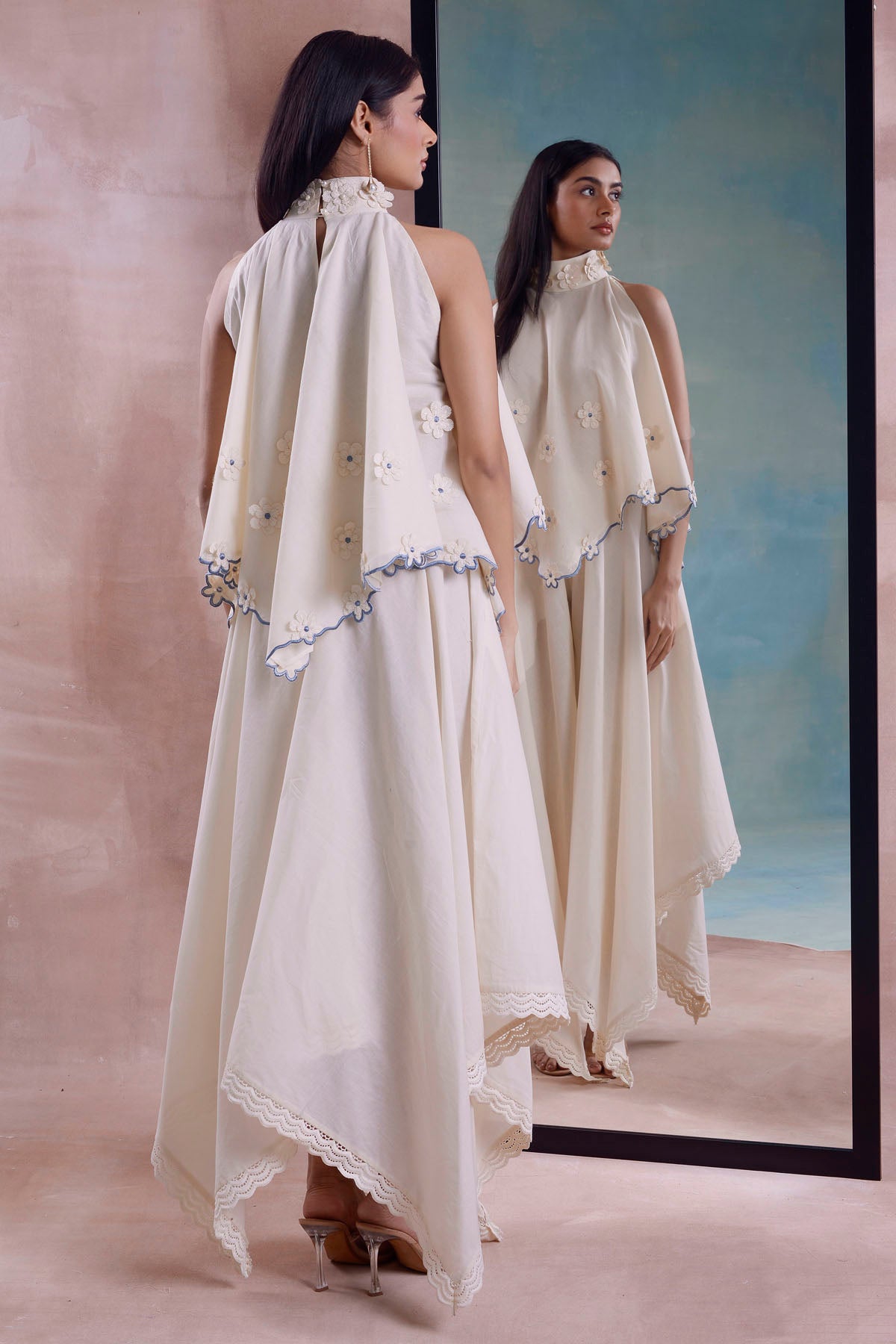 Ivory Scalloped Top & Sharara