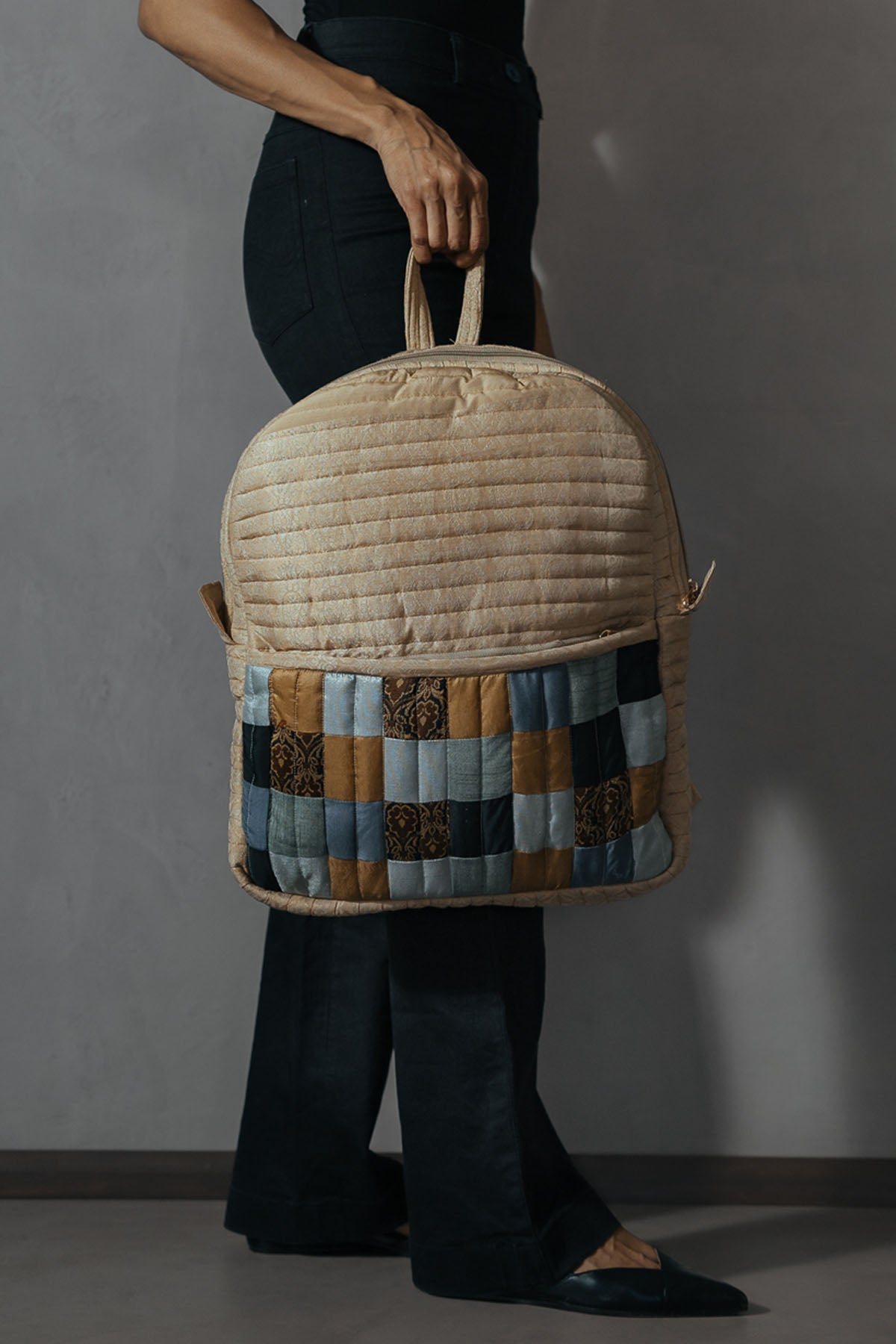 Ivory Silk Godhadi Patchwork Bag