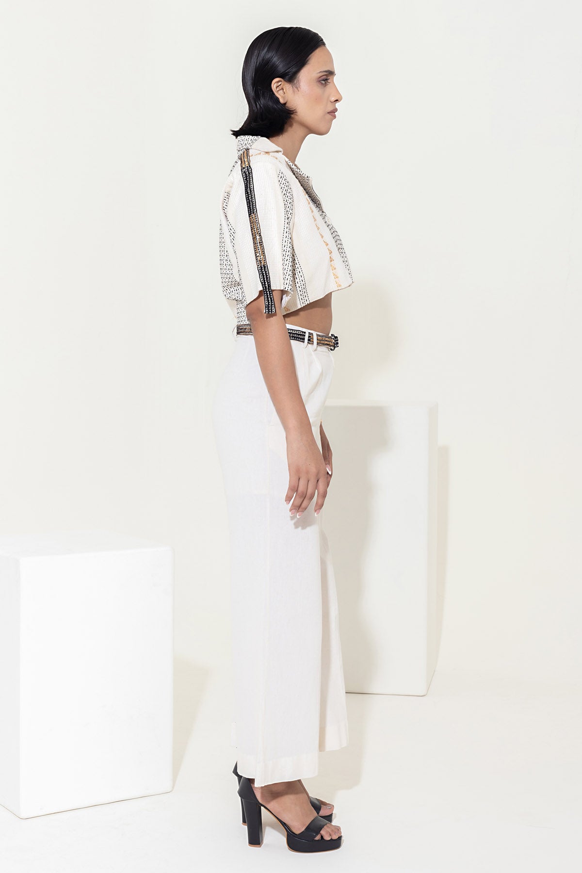 Ivory Wide Leg Pants & Belt