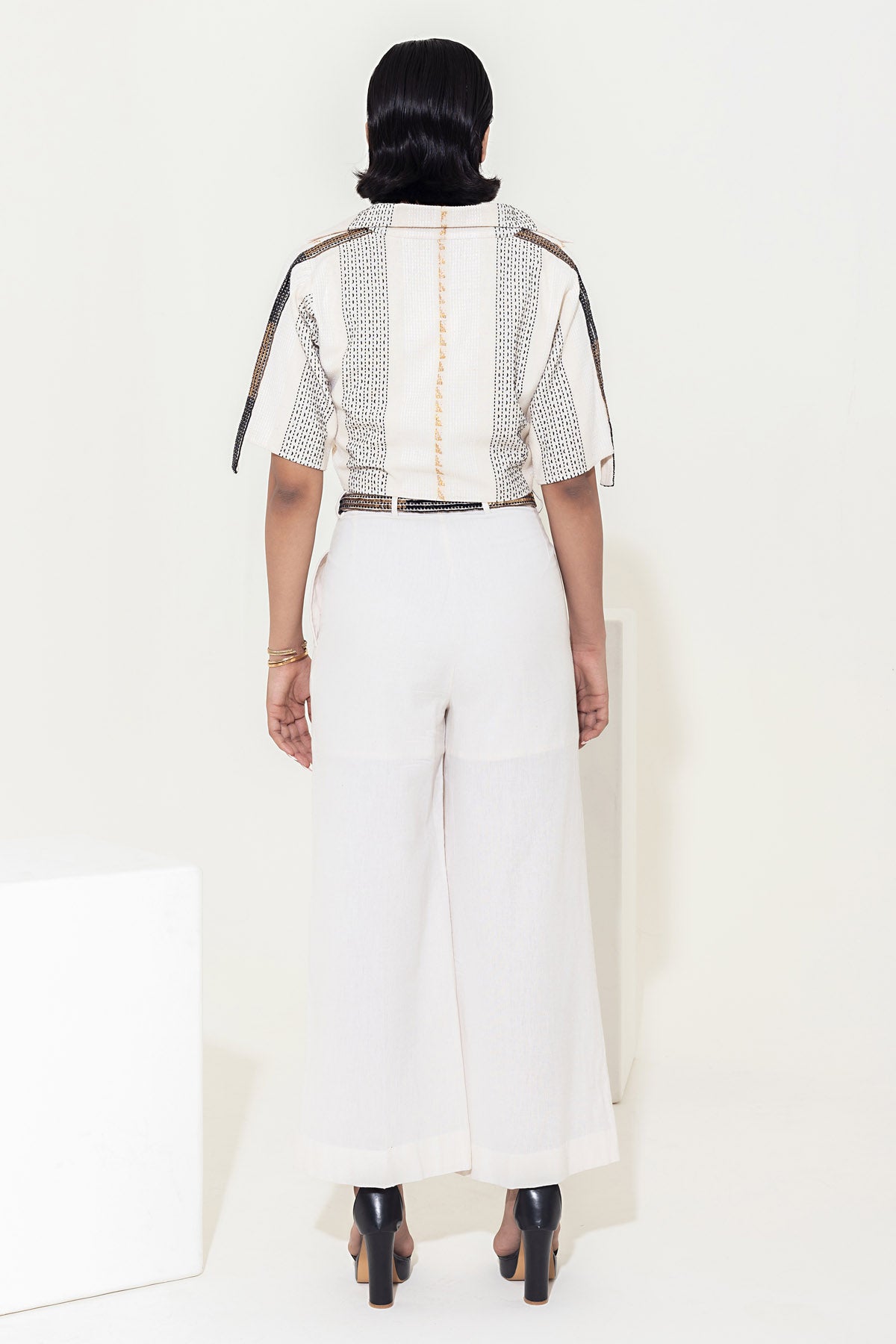 Ivory Wide Leg Pants & Belt