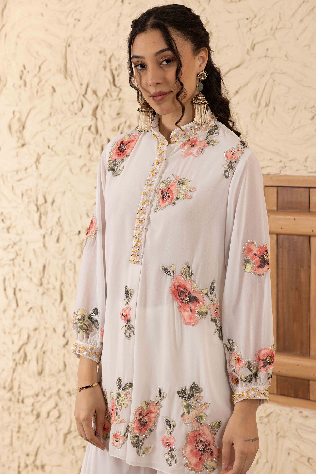 Ivory Applique Work Co-ord Set