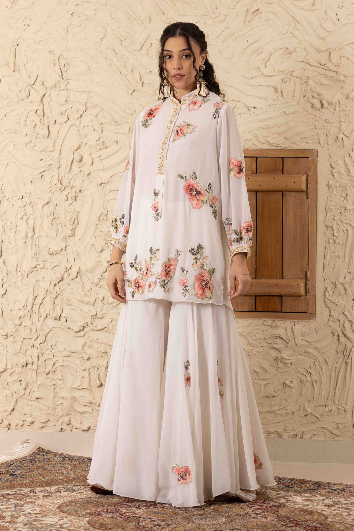 Ivory Applique Work Co-ord Set