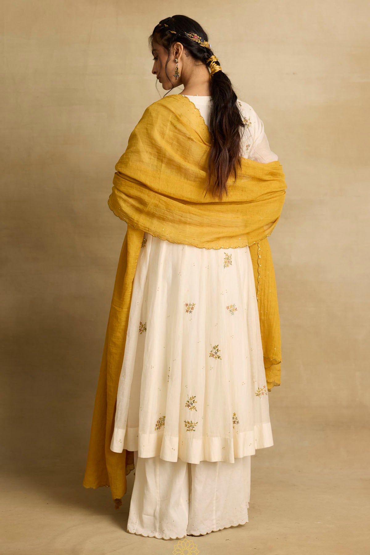 Ivory Ari Zardozi Anarkali Set