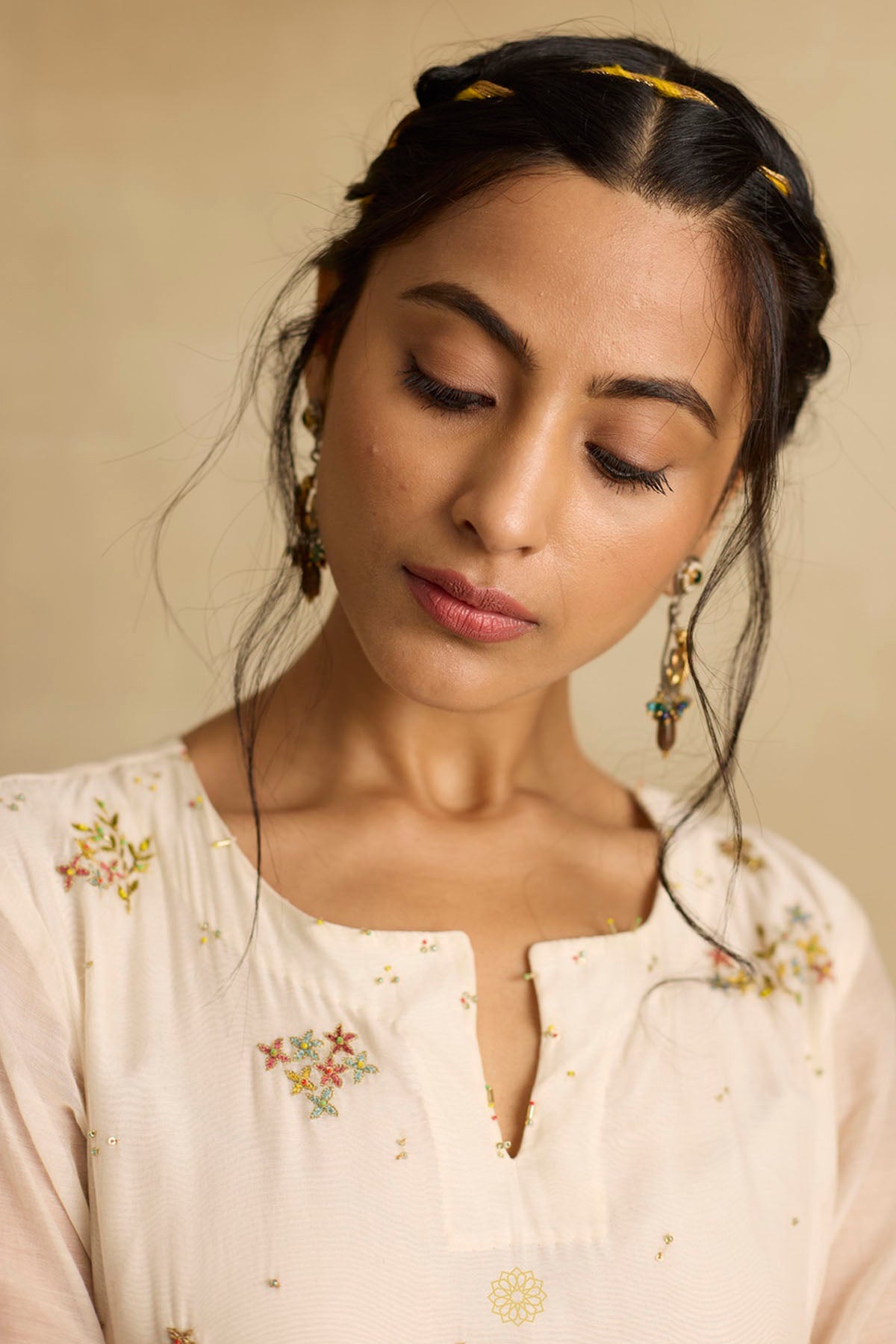 Ivory Ari Zardozi Anarkali Set