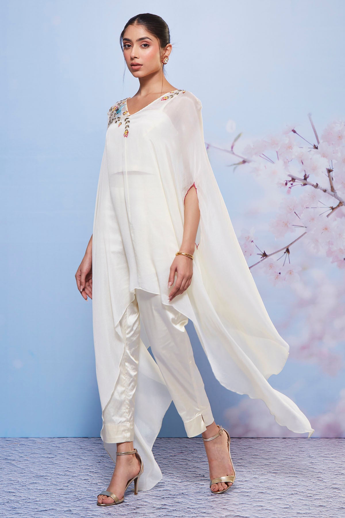 Ivory Asymmetrical Cape Set