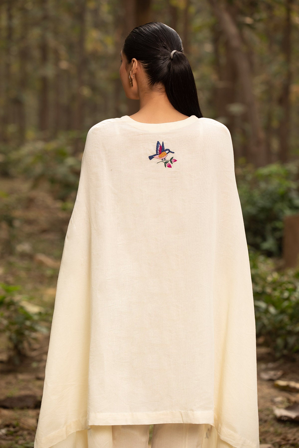 Ivory Asymmetrical Kaftan Set