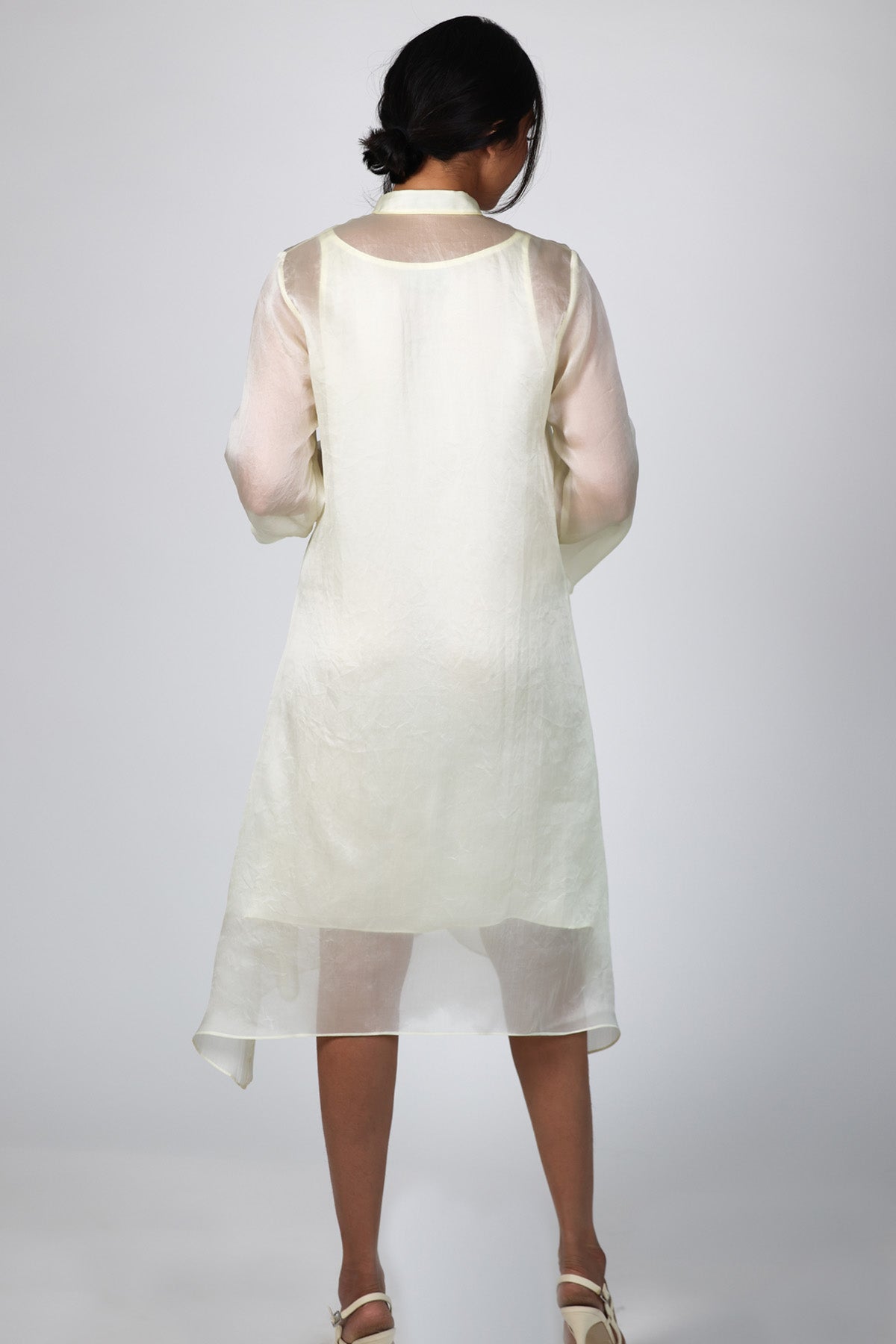 Ivory Asymmetrical Midi Dress