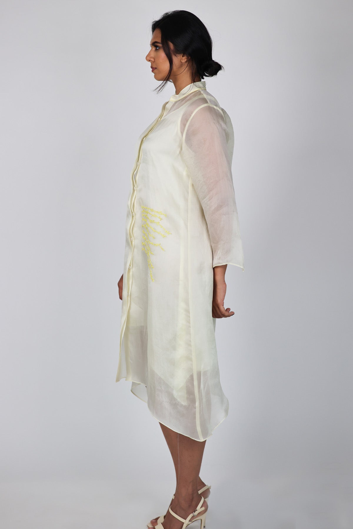 Ivory Asymmetrical Midi Dress