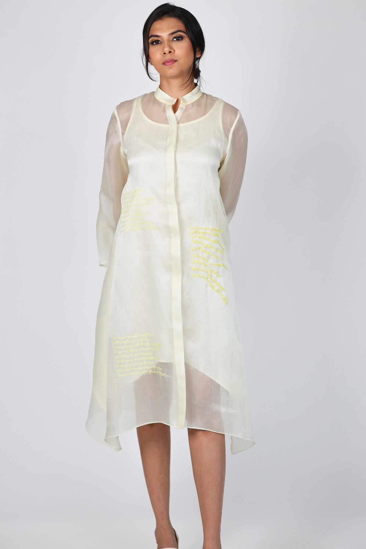 Buy Arya Giri Ivory Asymmetrical Midi Dress