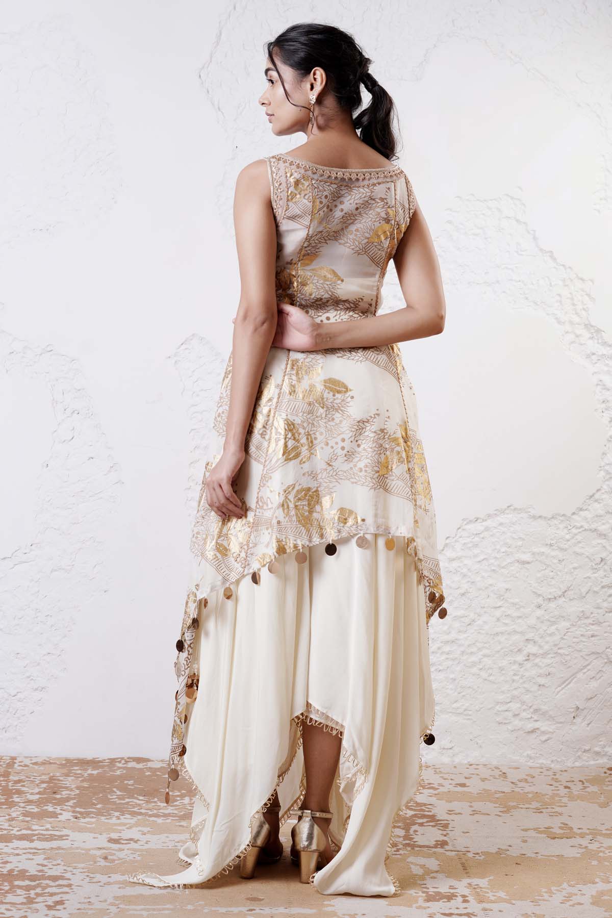 Ivory Asymmetrical Tunic Set