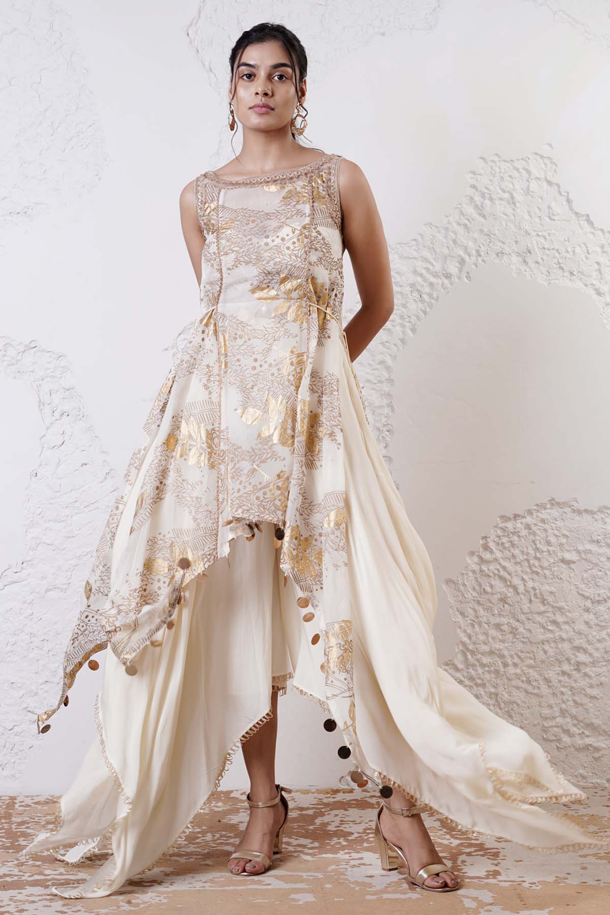 Ivory Asymmetrical Tunic Set