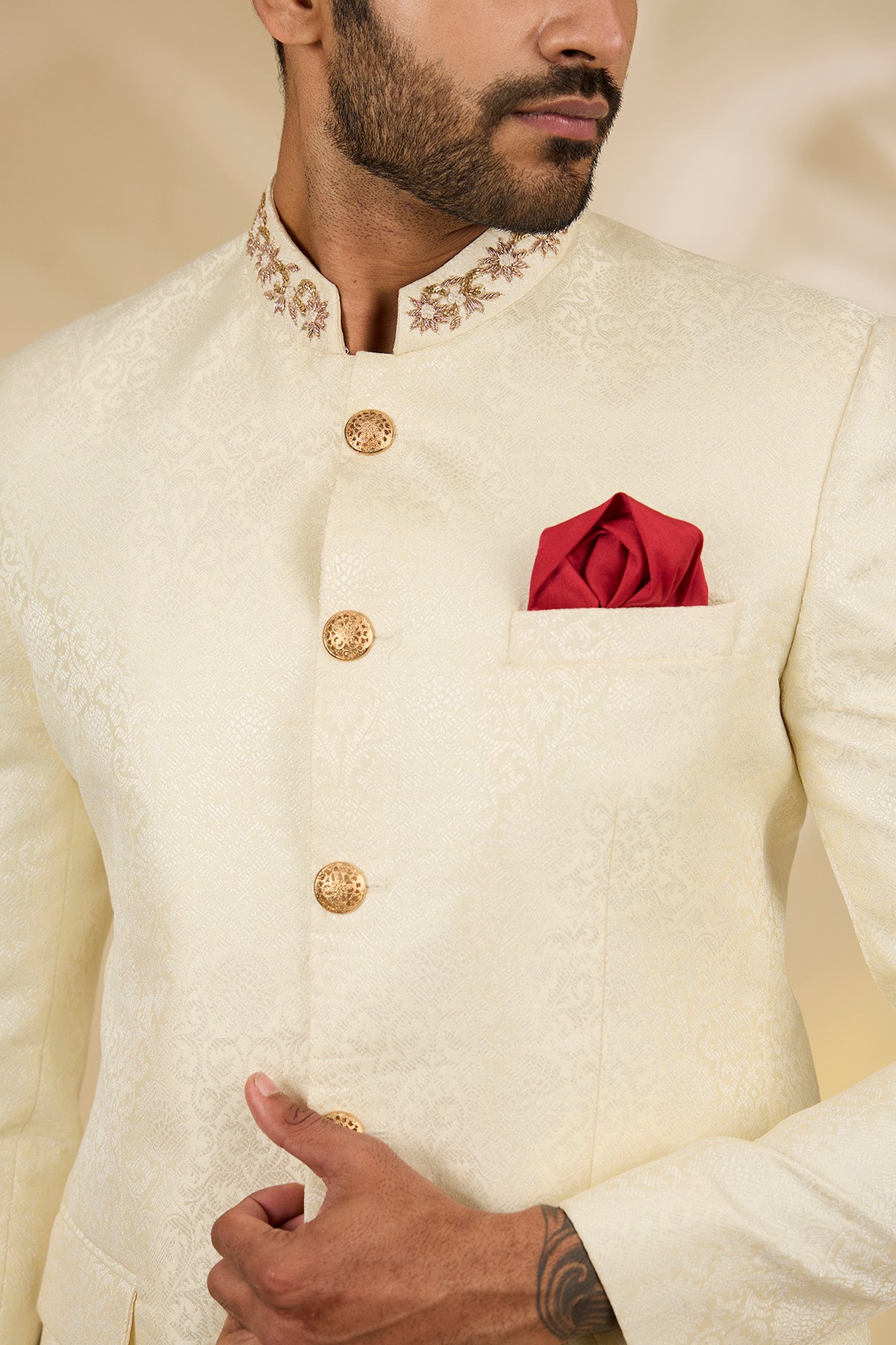 Ivory Banarasi Brocade Suit Set